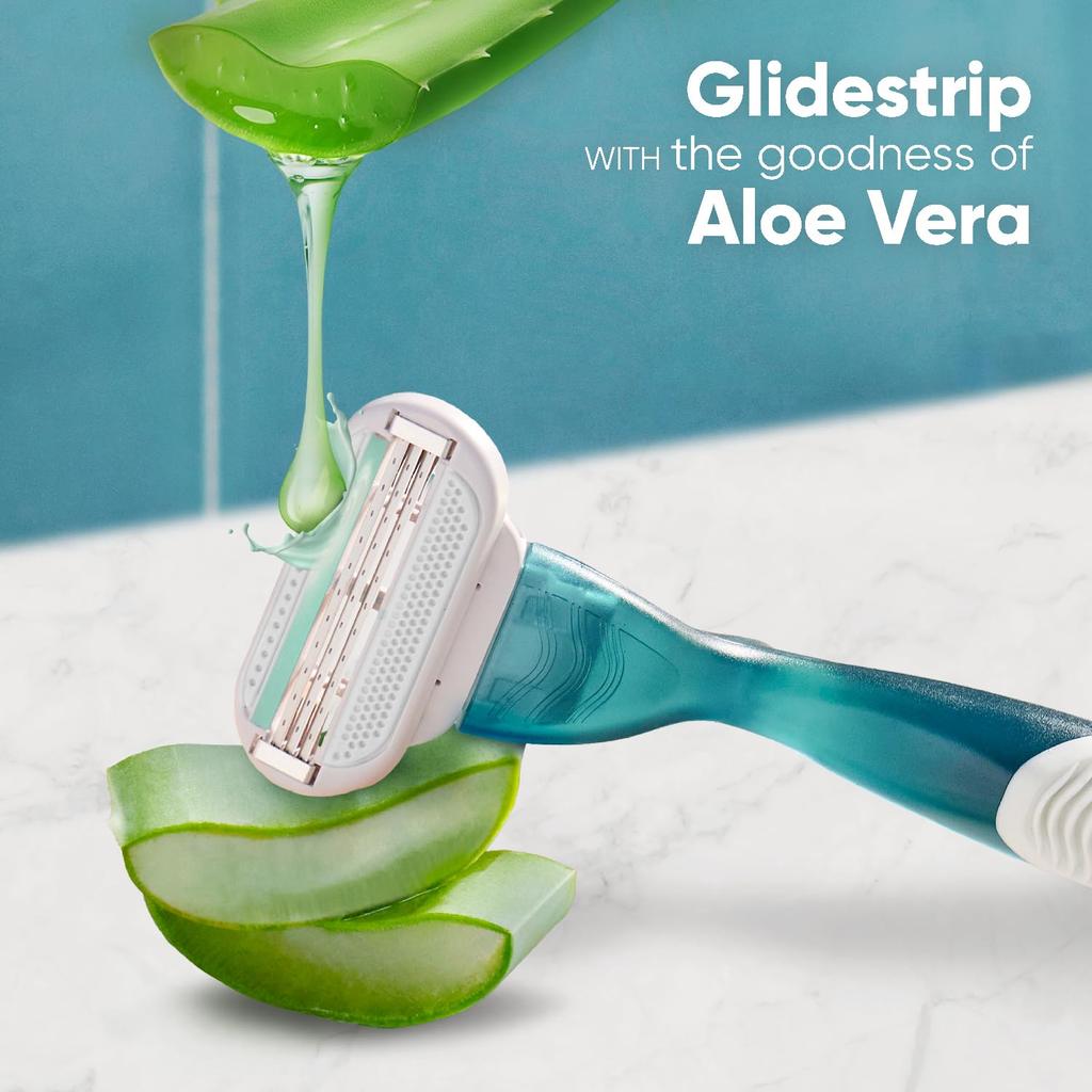 Gillette Venus Haarentfernungsrasierklingen/-nachfüller/-klingen (4 Stück) für Frauen - (Aloe Vera Gleitstreifen)