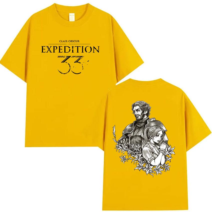 Esquie Game Clair Obscur Expedition 33 Print T Shirt Men Women Classic Cosplay Short Sleeve Tshirt 100 Cotton Tees Streetwear