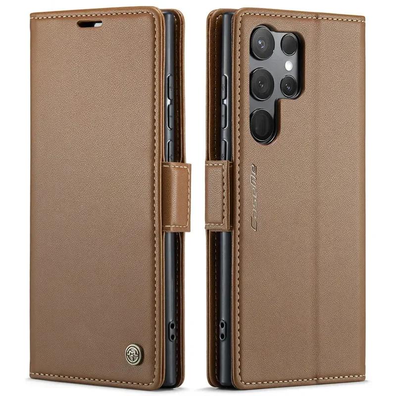 Flip Leather Wallet Phone Case for Samsung Galaxy S25 Ultra S24 FE S23 S22 A16 A26 A36 A15 A35 Card Bag Book Stand Cover Coque