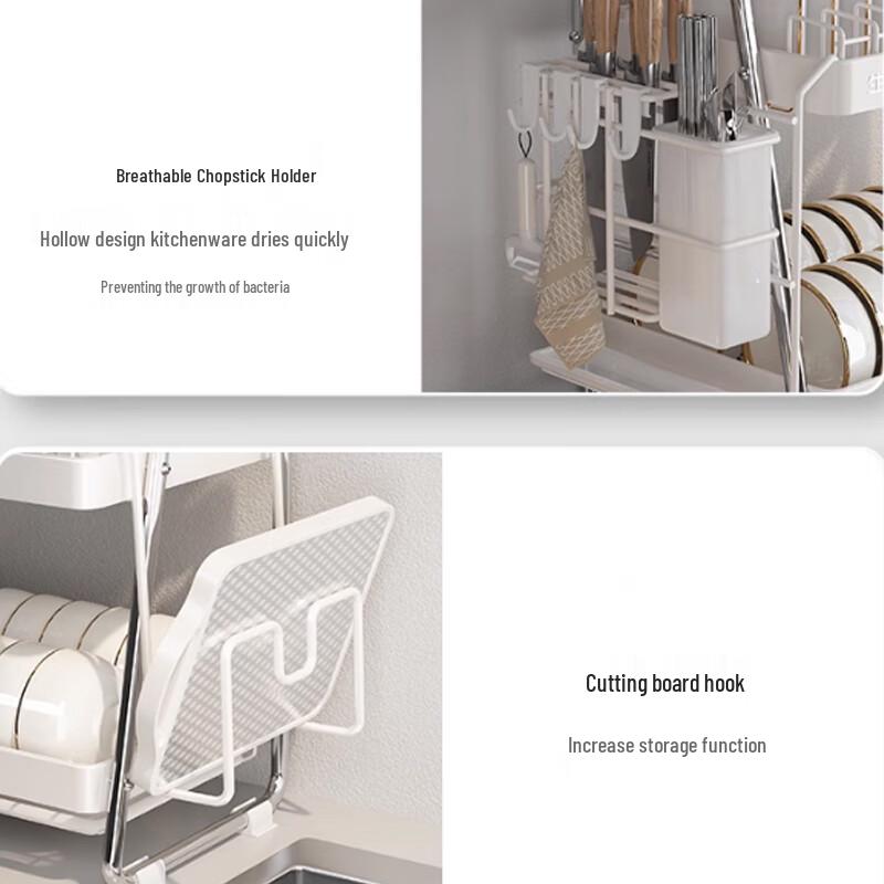 Stainless Steel Double-Layer Dish Drying Rack