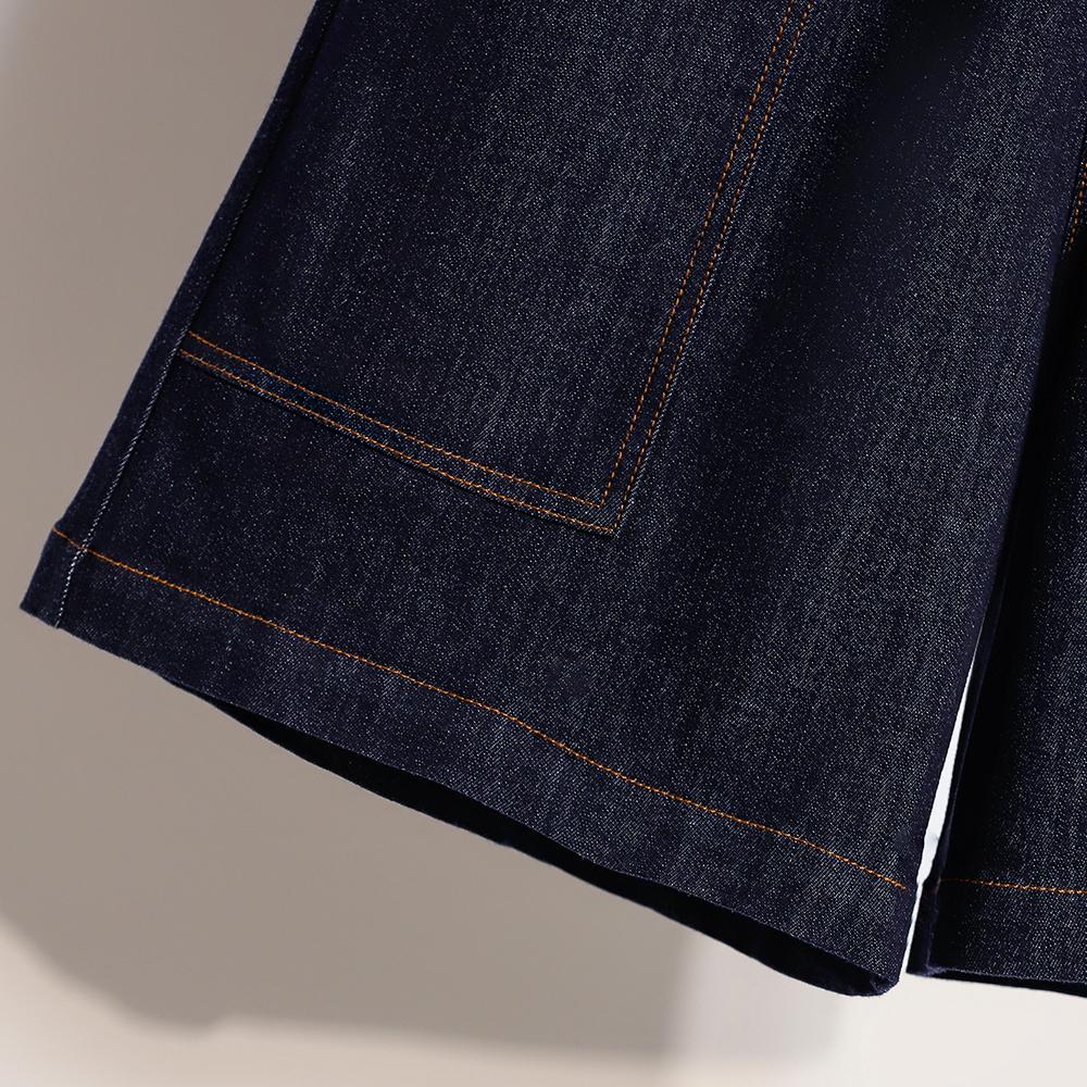 DIMANAF 2026 New Spring Summer Plus Size Women Short Pants Jeans Elastic Waist Cotton Oversize Shorts Denim Solid