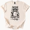 Raccoon Fluffy Not Fat Cute Animal Graphic T Shirt Funny Cartoon Raccoon Shirt Kawaii Fluffy Critter Tee Animal Lover Gift Shirt