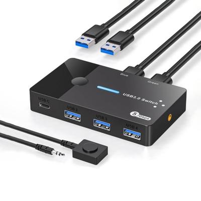 Przełącznik USB 3.0 2 Komputery Udostępniające Urządzenia USB C Przełącznik USB 4 Portowy Udostępniający Klawiatury i Mysz Drukarkę Skaner