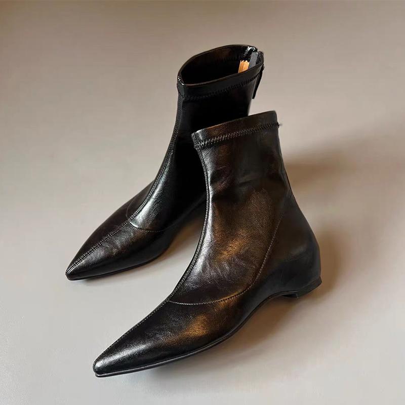 

Женские ботильоны с острым носком, плоская подошва, модные, ретро, туфли для платья, зимние ботинки челси, новые, для ходьбы, готические, кожаные, трендовые, Mujer Botas 39