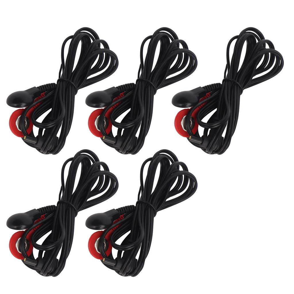 5 Stück Schwarzes Elektrodenkabel 2,35 mm Stecker Elektrodenkabel für TENS-Gerät Digitale Behandlung