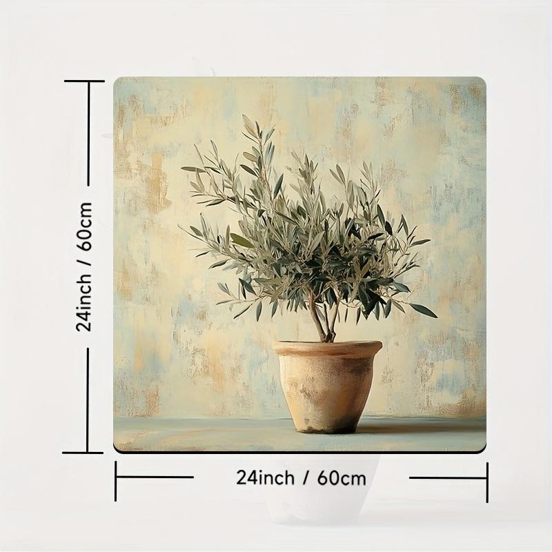 1 Pièce Tapis de Séchage en Caoutchouc avec Imprimé Branche d'Olivier Pour Café Restaurant Cuisine Tapis de Table Vaisselle Durable Terre de Diatomée Tapis de Table Tapis pour Animaux de Compagnie Articles de Café