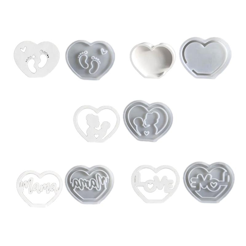 

Silicone Mould Mother s Day Silhouettes Molds Plasters Molds Heart Casting Molds for Wedding Home Decoration 1