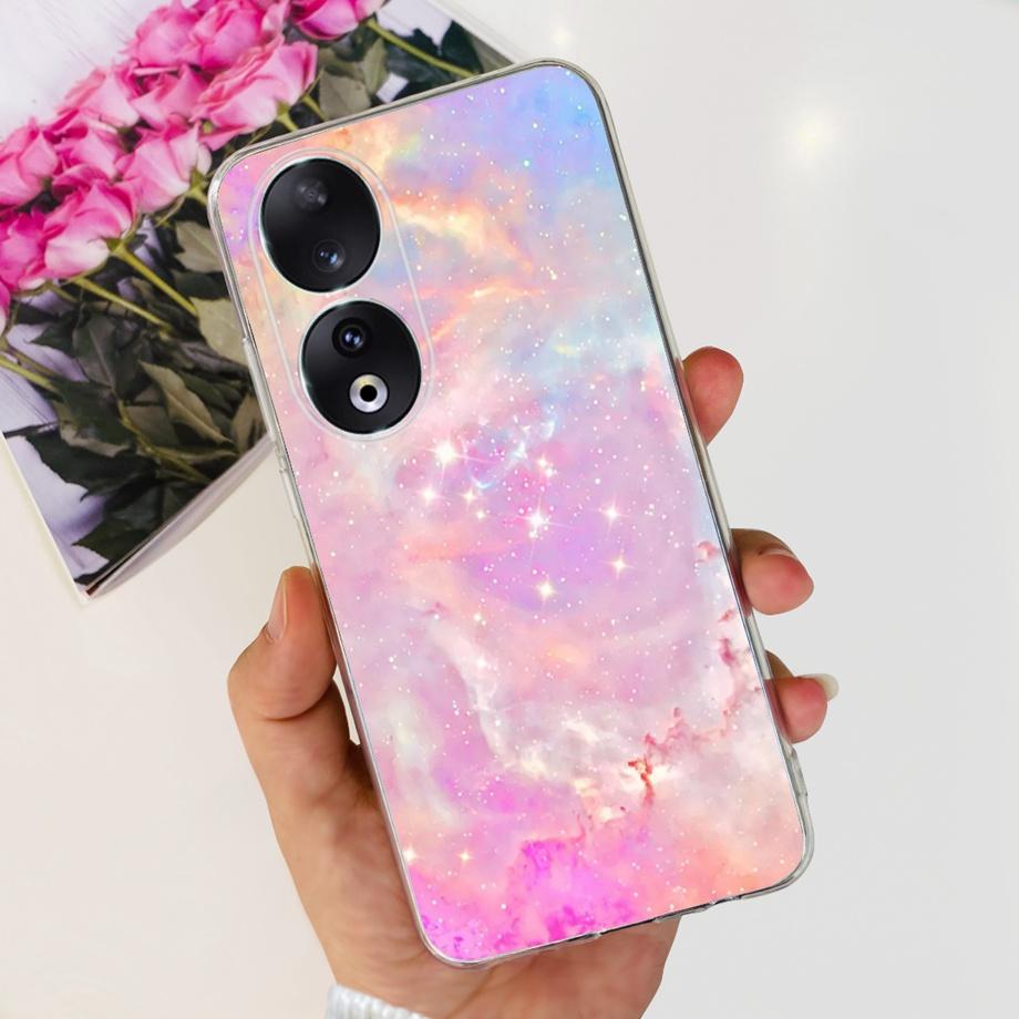 Para Honor 90 / Honor 90 Lite 90 Pro 90 Smart Case Funda de Silicona Suave Elegante de Lujo Hermosa Flor de Cerezo Fundas Tapa Transparente