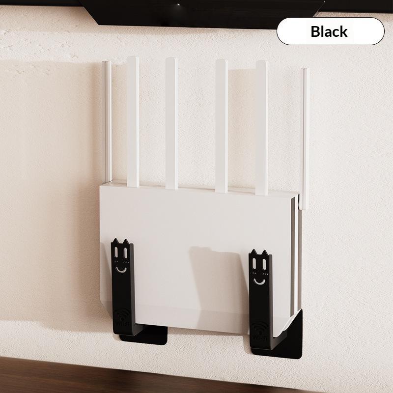 2Pcs No-Drill Router Wall Mount Bracket Self Adhesive Set-Top Box Holder for Living Room TV Accessories Storage Rack