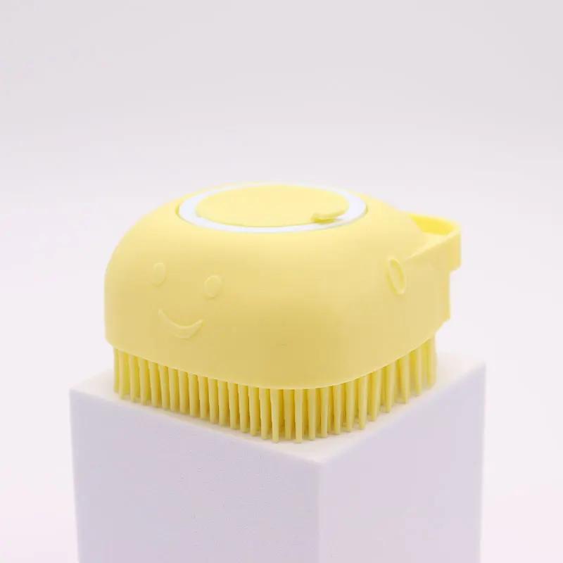 2 in 1 Self Cleaning Pet Bath Brush for Dogs Cats Puppy Soft Silicone Massage Shampoo Dispenser Dog Grooming Brush