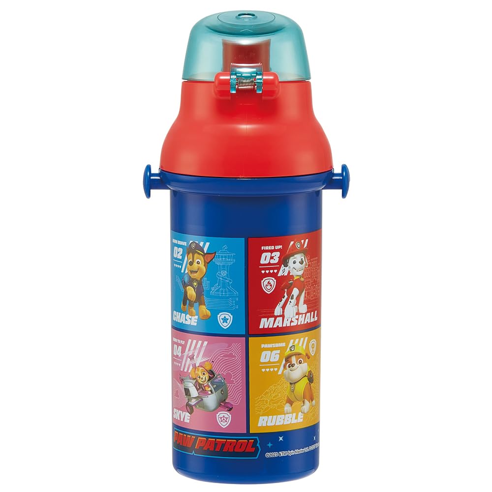 Skater Water Direct Dishwasher Made In Paw Patrol Children's Bottle, 480ml, Drinking, Plastic, One-Touch Operation, Safe, Japan, 24, Boys',