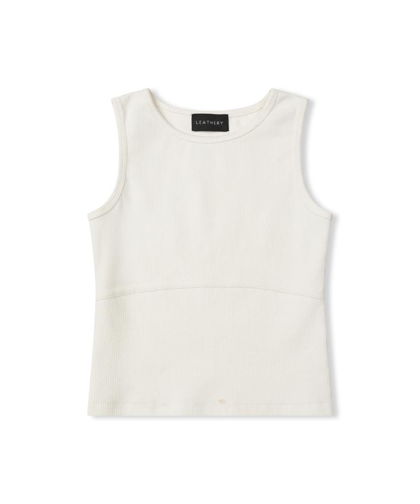 Ledeoli Ribbed Binding Tank Top [Black]