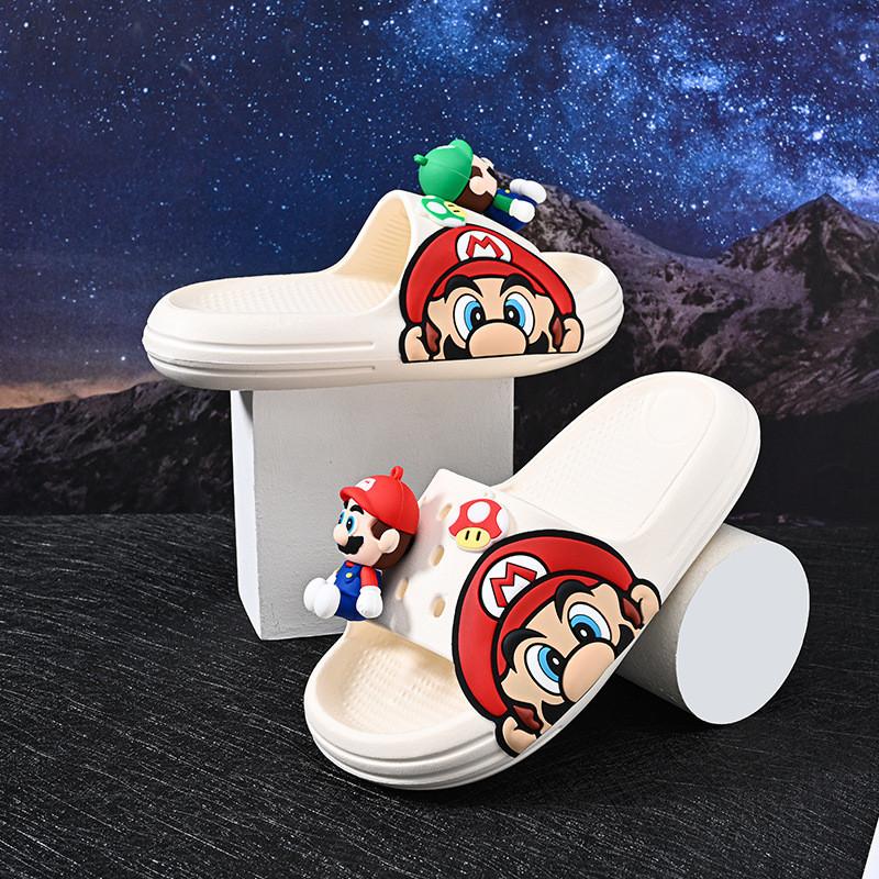 Comfortable Cartoon Mario Boys' Slippers Lightweight Soft Bottom Non-slip Design Perfect For Summer Wear