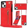 Crossbody Zipper Cards Solt Wallet Leather Case For iPhone 15 16 Pro Max 14 Plus 13 11 12 SE 2025 XS XR Lanyard Bag Purse Cover