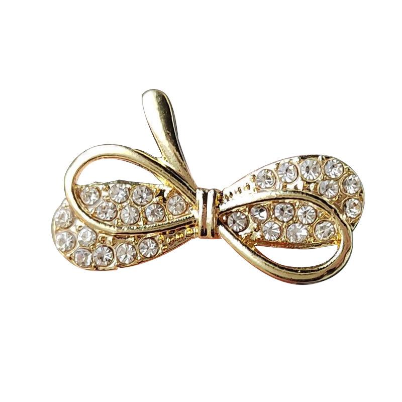 Bow Brooch Buckle Hanging Plating, High-End Temperament Decorative Buckle Fixed Clothes Accessories Women