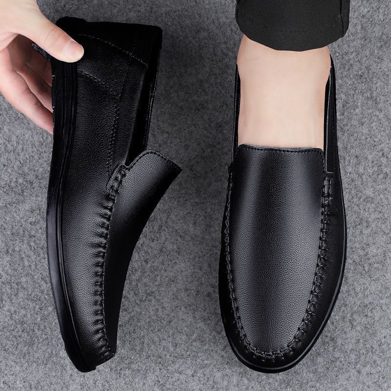 Fashion Black Low-Top Male Casual Shoe Plain Office Price Common Retro Classic Original Designer In Promotion New Pu Men's Leather Shoes