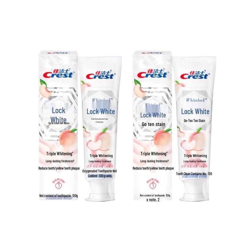 

Crest Two-Color Lock White Peach Toothpaste
