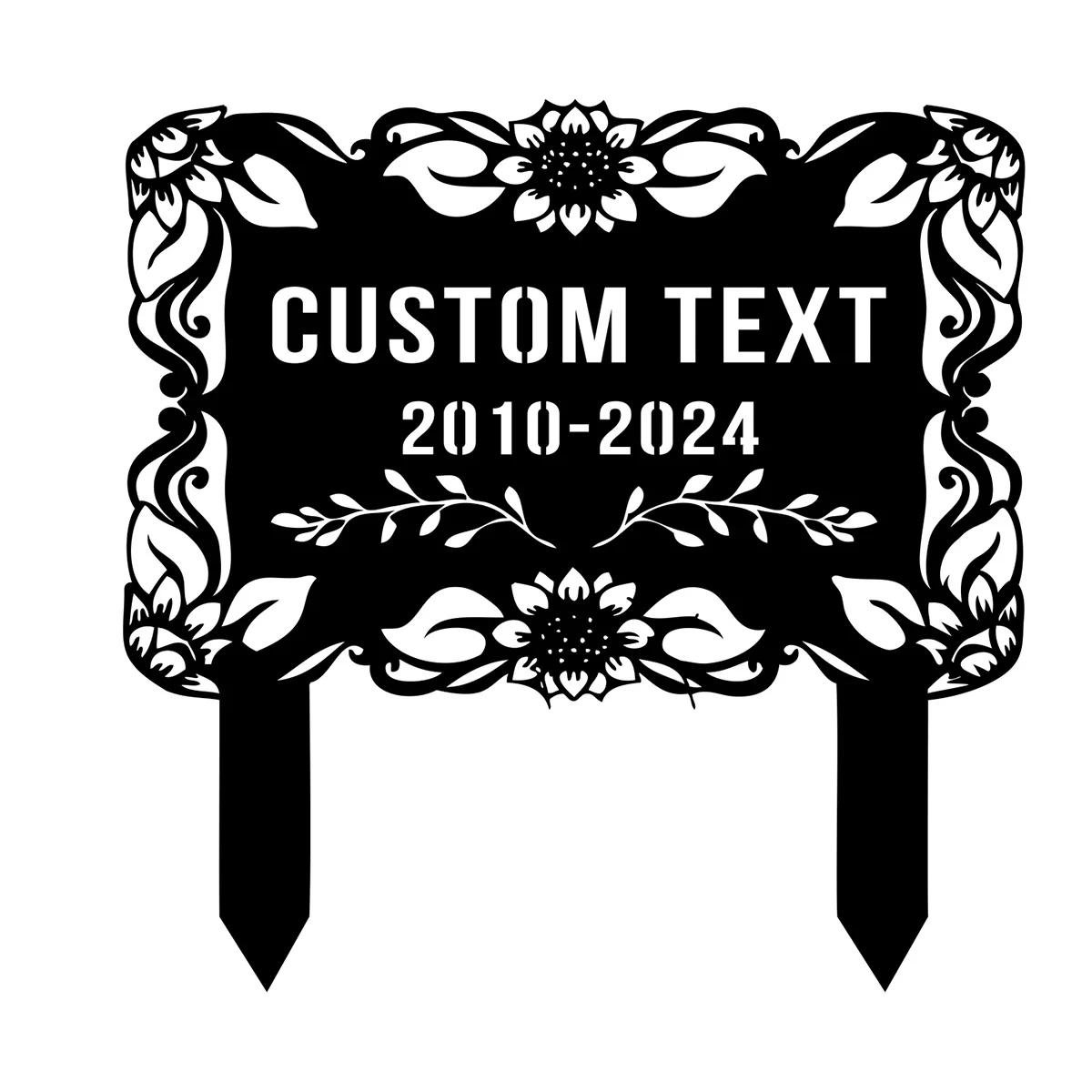 Custom Flower Garden Metal Stake, Personalized Name Sign for Yard, Outdoor Decor