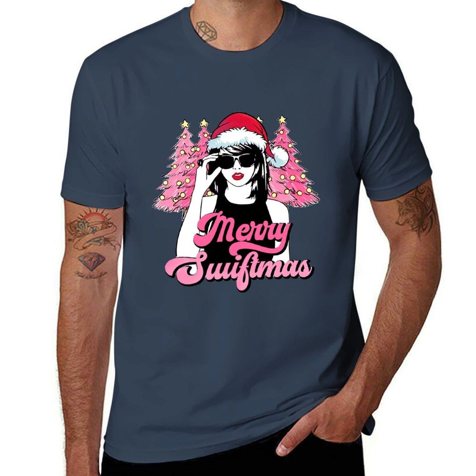 Merry Swiftmas Era T-Shirt cotton tshirt 100% t shirt custom print T-Shirt S