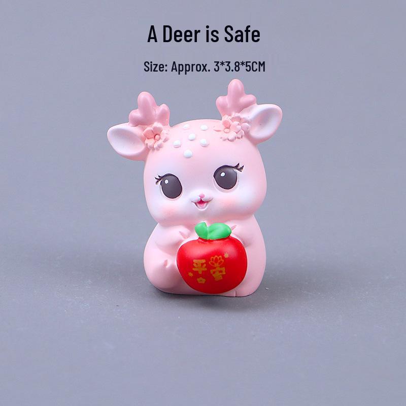 Mini Cute Girlish Deer Resin Craft Ornament for Desktop