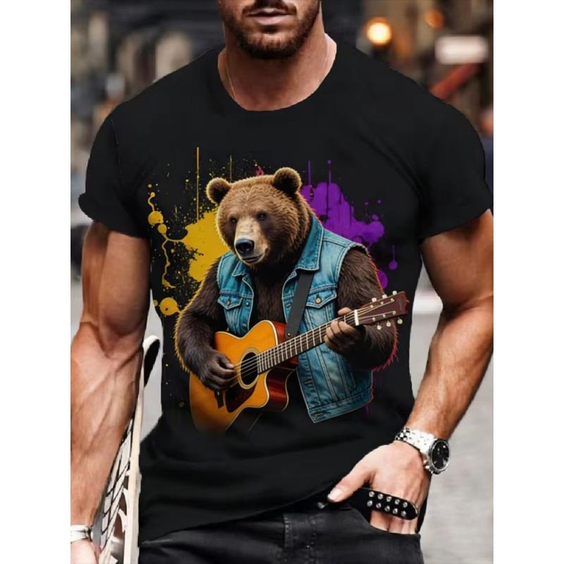 Men's Casual Loose Top Fashion Printed Short Sleeve Simple T-Shirts Men’s