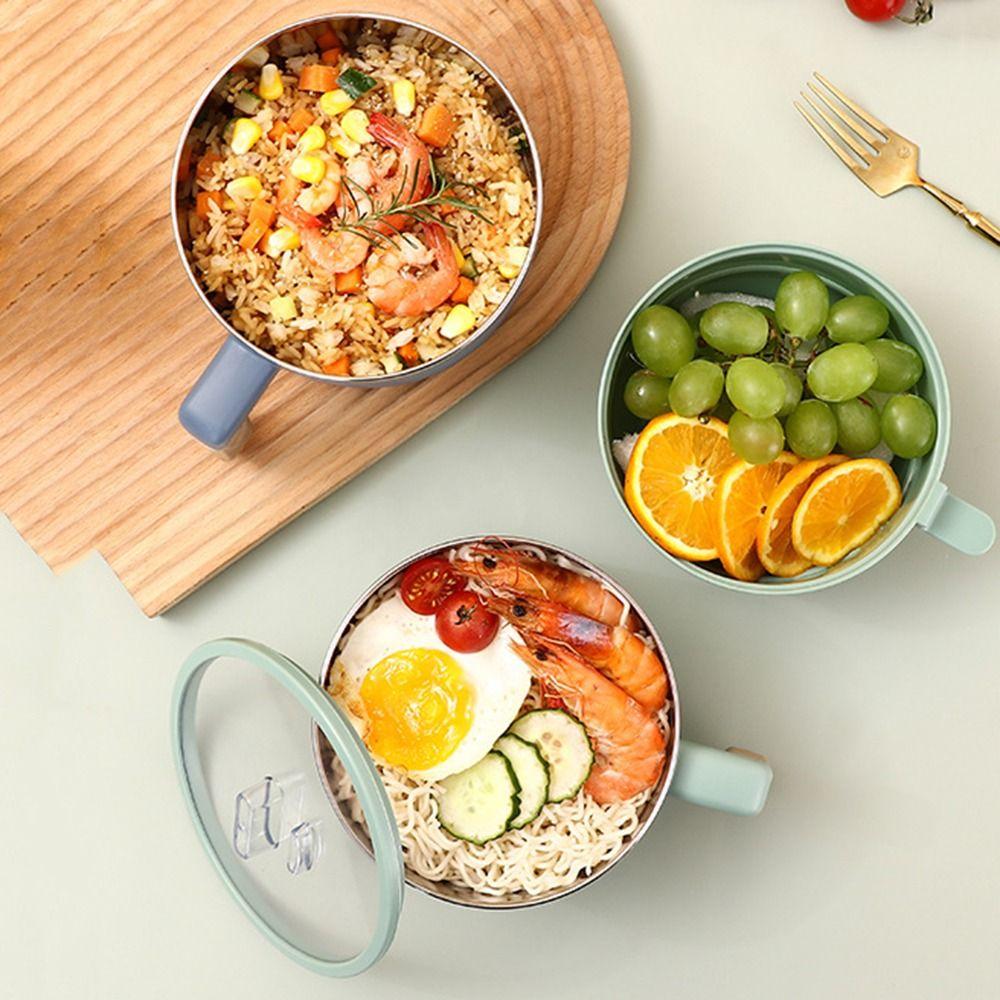 Non-slip Bottom Insulated Ramen Bowl Double-layer Noodle Bowl with Drain Basket  Cooking