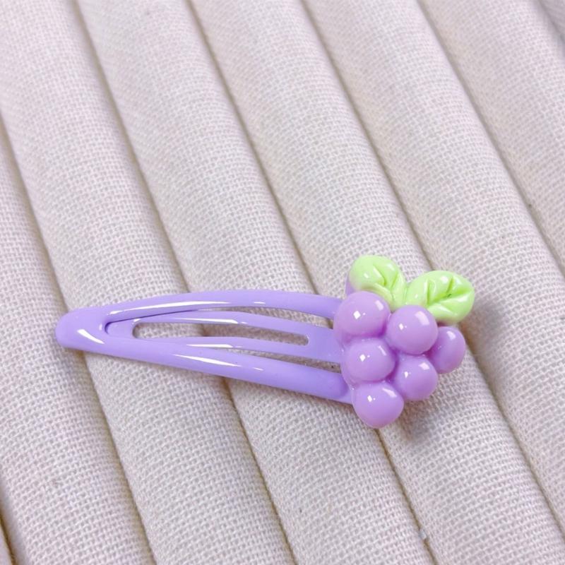 8PCS Cute Fruit Hair For Girls Kids Resin Barrettes For Baby Fine Hair Styling Accessories