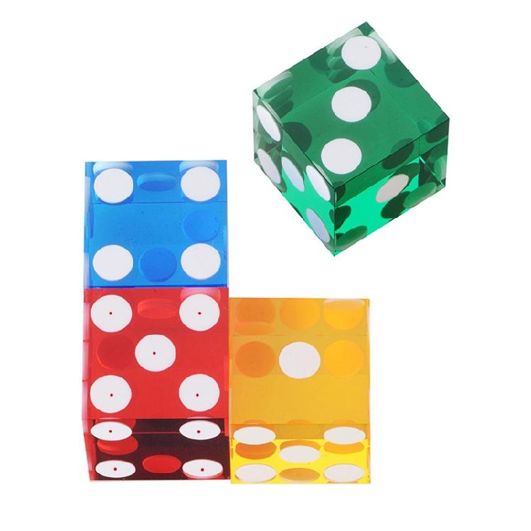 5pcs New 2022 Acrylic Dice Six Sided D6 19mm Casino Dice with for Razor Edges