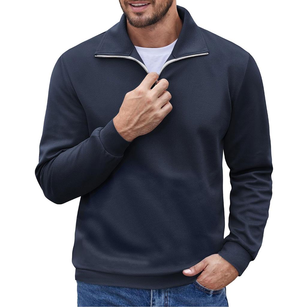 Spring And  Men's Collar Zipper Sports Shirt Outdoor Casual Top