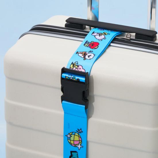 BT21 TRAVESÍA MUNDIAL Accesorios de Viaje Estuche para Pasaporte / Etiqueta para Equipaje / cinturón de transporte Productos Oficiales BT21