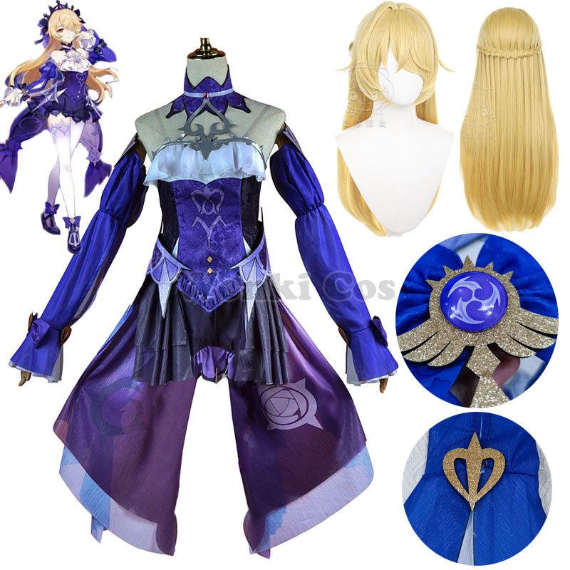 

Игра Genshin Impact Fischl Косплей Костюм Кожа Ein Immernachtstraum Парик Genshin Fischl Косплей Платье Полный Комплект Костюмов