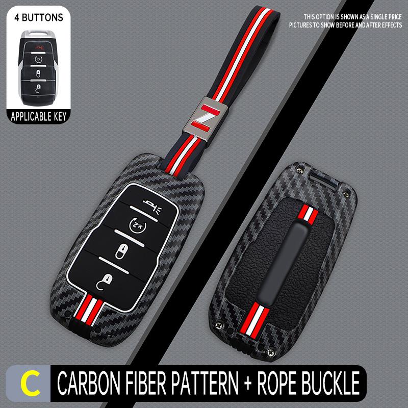 Interior Mouldings Metal Car Key Cover Fob Case Shell for Dodge Ram 1500 Pickup TRX Rebel Ram 2500 3500 4500 5500 2019 2020 2021