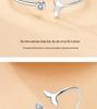 S925 Sterling Silver Fishtail Ring: Cute, Simple, Thin Band, Adjustable Index Finger Ring for Women