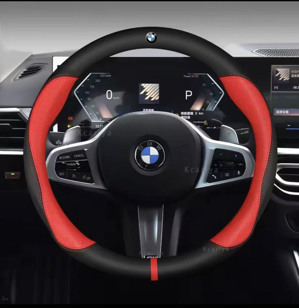 RTJF7 BMW M M2 M3 X1 X3 X4 X5 X7 E39 E46 E60 E70 E87 E90 F10 F15 F20 F25 F30 G05 G20 G30 Car Carbon Fiber Leather Steering Wheel Cover