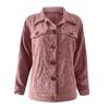 Women's  And Winter Loose Corduroy Lapel Double Pockets Long-Sleeved Shirt Jacket