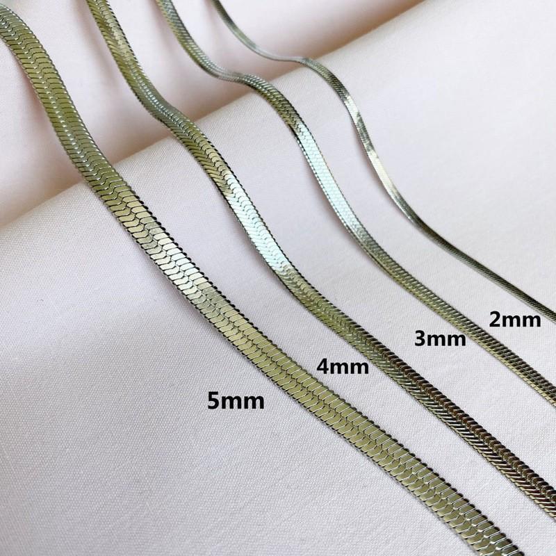 Blade Necklace Plain Chain Snake Bone Chain Stainless Steel Minimalist Fashion Accessory