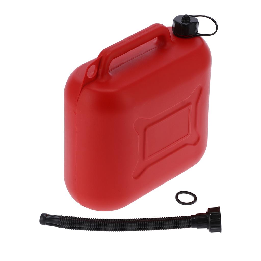 Jerry Can ABS Plastic Portable Gas Canister Military Style Oil Tank Industrial Supply 10L Red