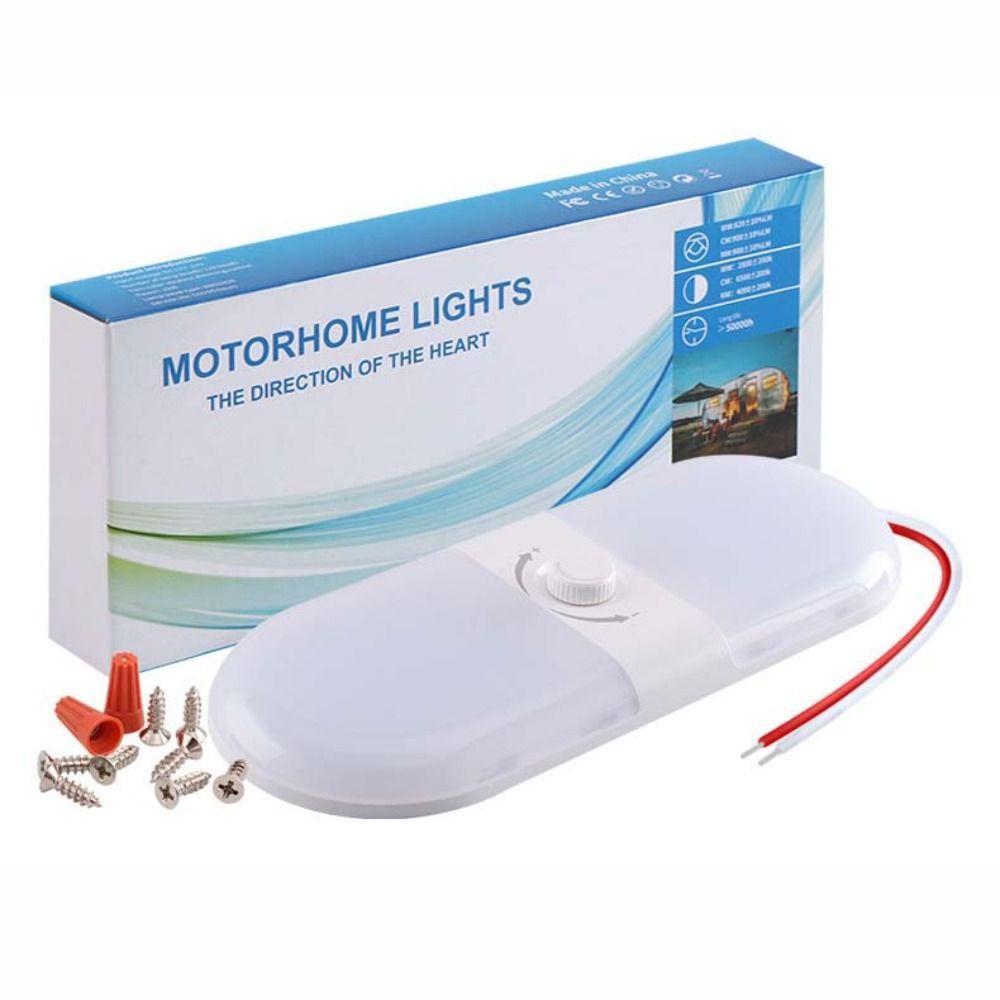12-24V Caravans Ceiling Lamp 3 Color Dimmable Dome Night Lights Universal RV LED