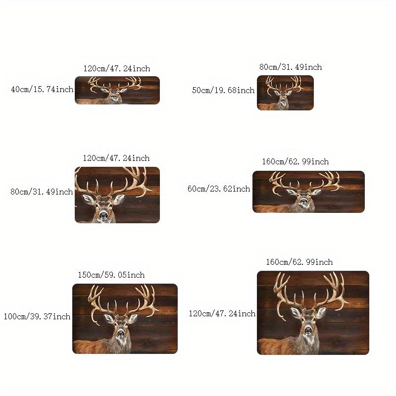 1Pcs Anti Fatigue Kitchen Rugs,Deer Print Waterproof Non-Slip Thick Cushioned Kitchen Mat Heavy Duty Comfort Standing Mat for Kitchen