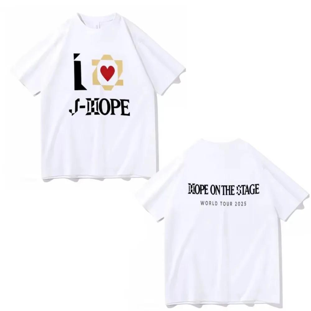 2025 Summer New Casual Y2K Cotton Print T-shirt Hip Hop New Jhope HOPE ON THE STAGE T-shirt Versatile Wholesale Men Women Tshirt
