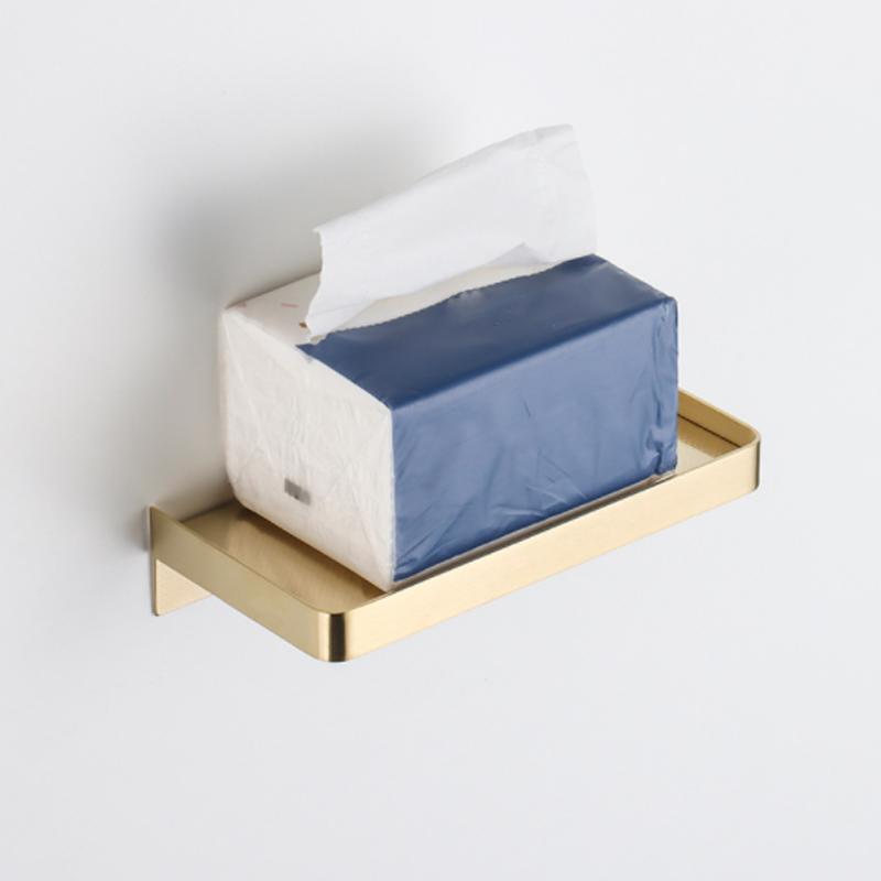 304 Stainless Steel Paper Holder Gold Black White Brushed Toilet Paper Roll Rack with Phone Shelf Bathroom Kitchen Free Punch