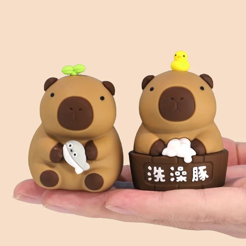 Hot Capybara Figure Toys Kapibara Dolls Simulation Animals Toy Desktop Decoration For Home Desk Kids Xmas Birthday Gifts