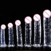 Big Crystal Jelly Realistic Clear Dildo Přísavka Obrovský Transparentní Penis Dick Anální Produkt Sex Hračky Pro ženy Lesbičky Dospělý