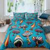 Color Mushroom Three-Piece Quilt Cover 3D Digital Printing Bedding Set Bed Cover
