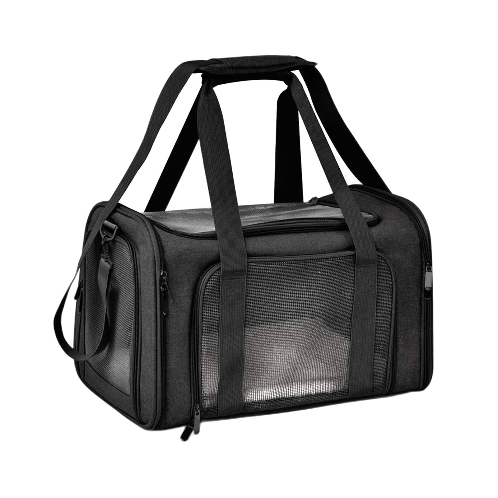 

Portable Mesh Pet Carrier Bag for Cats and Dogs with Ventilated Design Suitable for Travel and Car Use Black