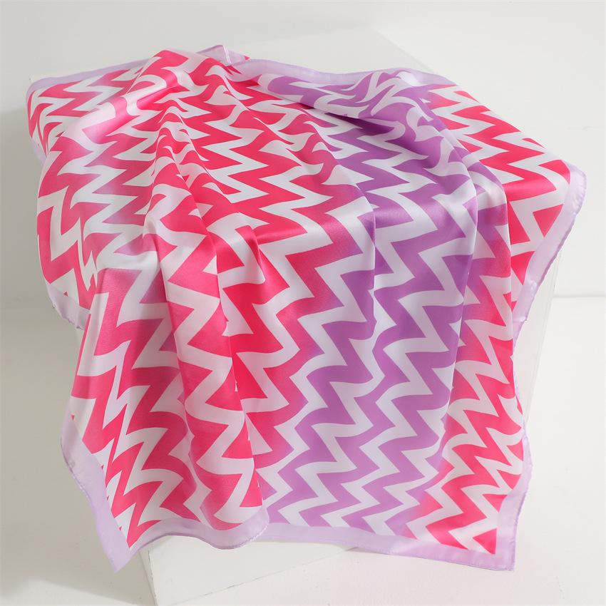 New 71cm gradual change color small square scarf spring and summer simulation silk temperament versatile silk scarf women's thin scarf sunscreen heads
