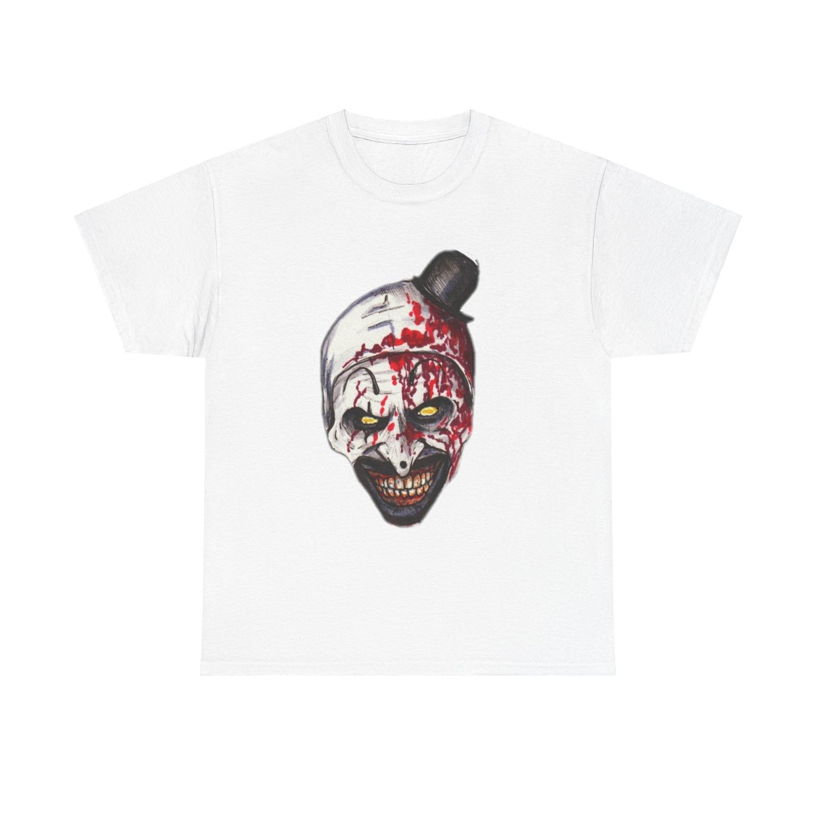 Art the Horror Clown Character T Shirt, Unisex Tee, Scary Clown Tee, Halloween S разноцветный