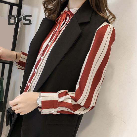 Høst Vår Dame Vest Nedrekket Krage Dobbeltspent Løs Ermeløse Knelengde Lommer Cardigan Ensfarget Daglig slitasje Vest Frakk