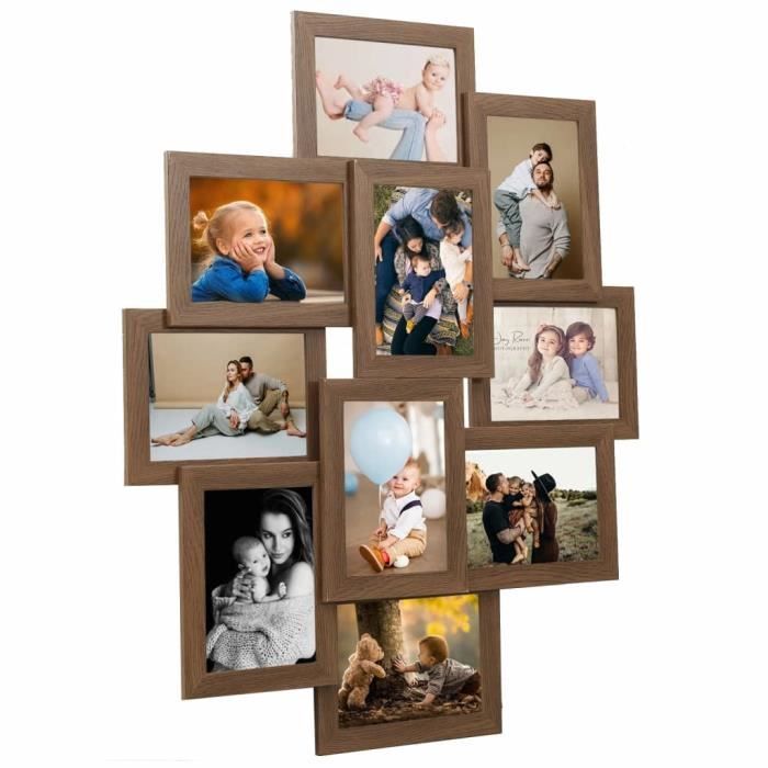 VidaXL Collage of Photo Frames for 10x Photos(10x15cm), Brown MDF
