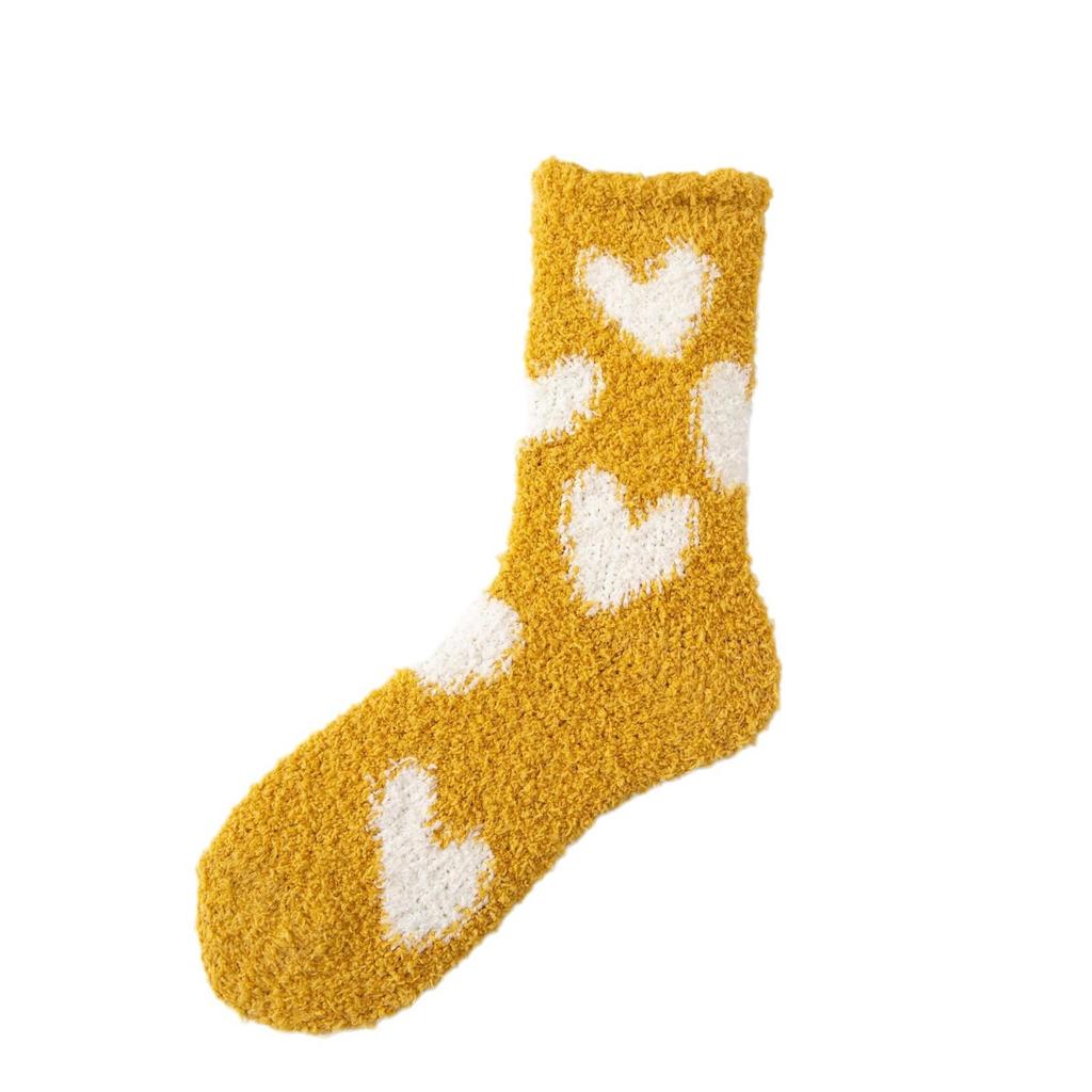 Chaussettes mi-mollet en polaire corail pour femmes: Épais, Chaud, Ne peluche pas, Style japonais pour l'automne/hiver.